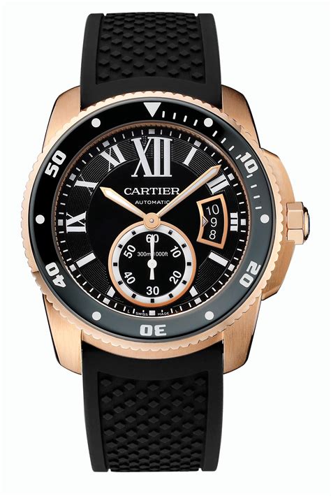 cartier rose gold calibre watch|cartier 18k gold watch models.